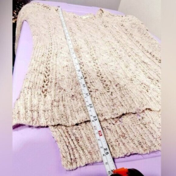 Pink Rose Equestrian style Loose Knit Patch Sweater- Size Small - Picture 13 of 14